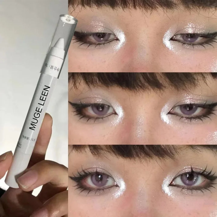Rynx | Pearls Matte White Eyeliner Pencil Eye Head Brightening Flash Highlighter Eyeshadow Pencil Waterproof Lying Silk Caterpillar Pencil Cosmetics