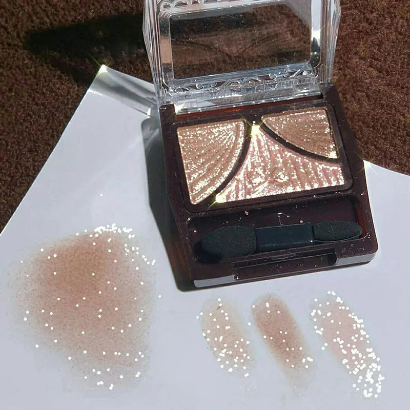 Rynx | Bow Tie Pink Pearls Eyeshadow Palette Light Matte 3 Colors Shimmer Crystal Glitter Eyeshadow Waterproof Long-Lasting Pigment Makeup