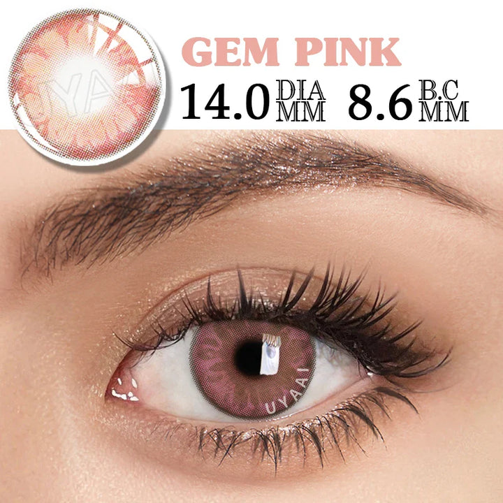 Rynx | 1 Pair Anime Pink Lenses for Eyes Cosplay Lenses for Halloween Nezuko Colorcon y2k Eye Contacts