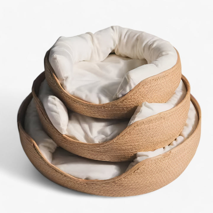 Lisslune | Handwoven Bamboo Pet Bed with Soft Cushion – Luna Nest