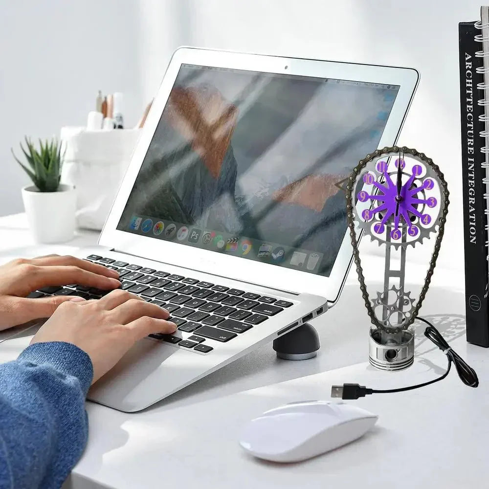 Lisslune | Watch chain with movement - Silent rotating table clock