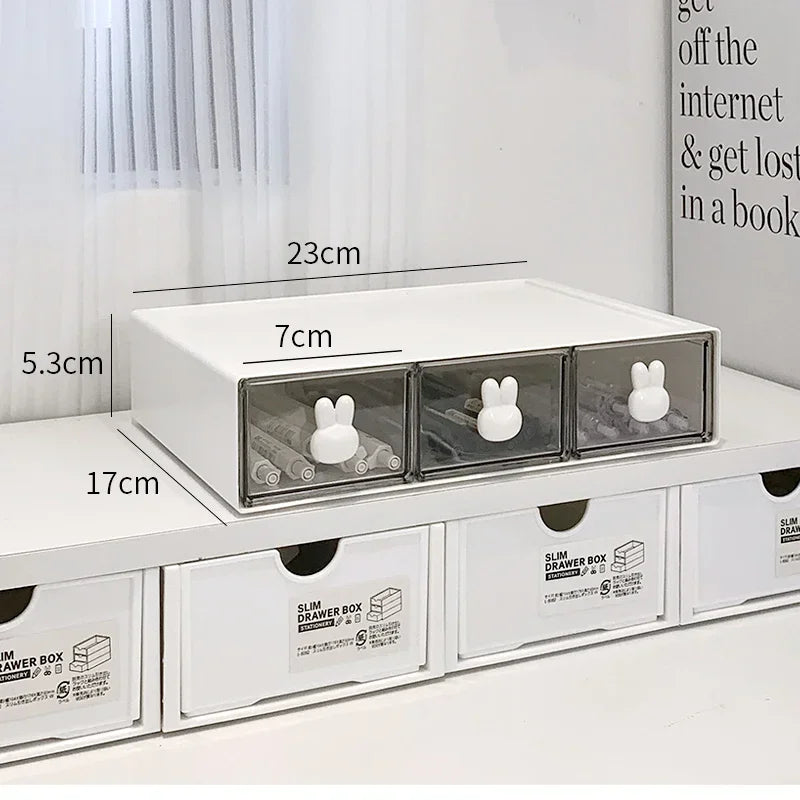 Rynx | Kawaii Ins Organizer Desktop Drawer Free Combination Storage Box Plastic Hairpin Makeup Cosmetic Desk Storage Organizer Shelf