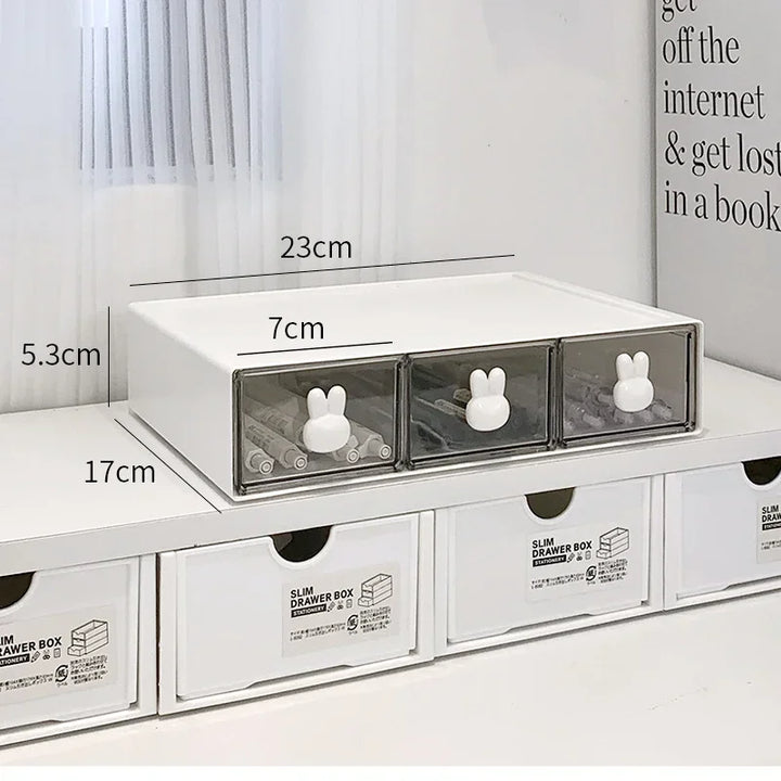 Rynx | Kawaii Ins Organizer Desktop Drawer Free Combination Storage Box Plastic Hairpin Makeup Cosmetic Desk Storage Organizer Shelf
