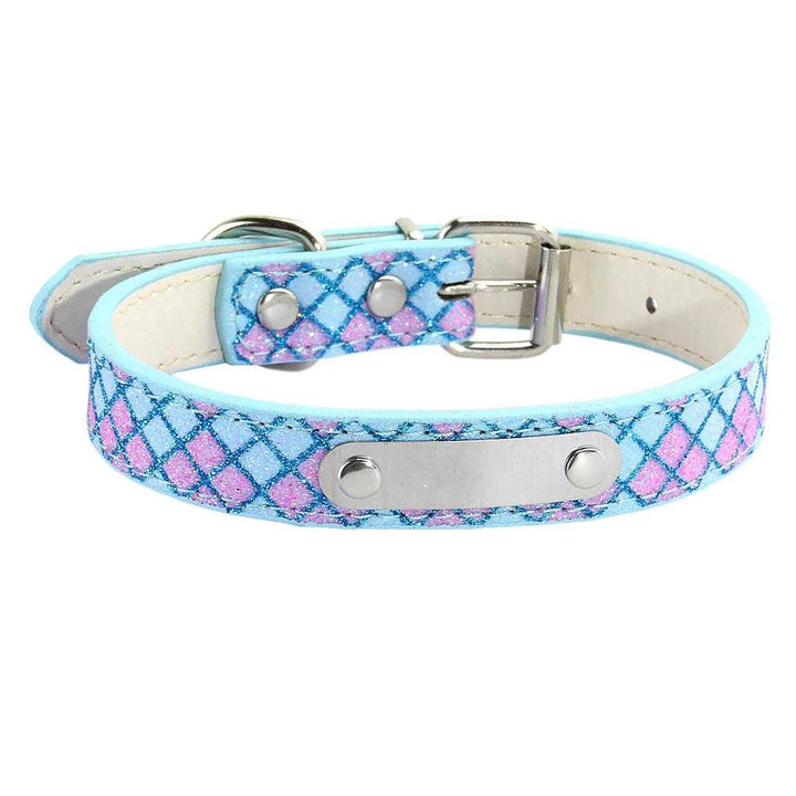 Lisslune | Glamorous Personalized Engraved Leather Dog Collar with Sparkling Accents