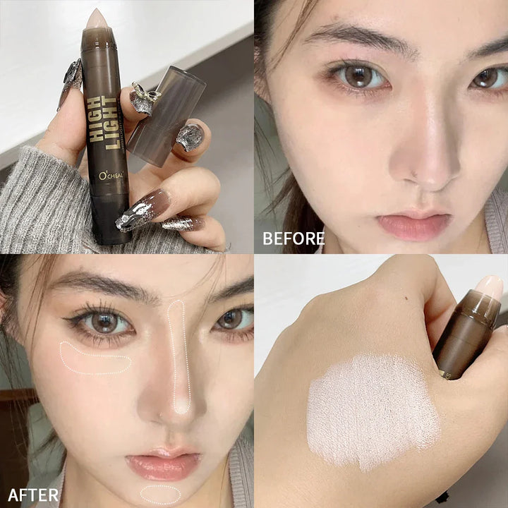 Rynx | Face Contour Highlighter Concealer Stick Waterproof Long-lasting Corrector Contouring Makeup Brightening Highlighting Bronzer Stick Cosmetics