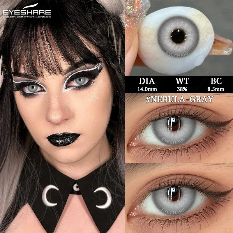 Rynx | 2pcs Halloween White Contact Lenses Anime Color Cosplay Black Lenses Crazy Red Beauty Makeup Lens Multicolor Lens