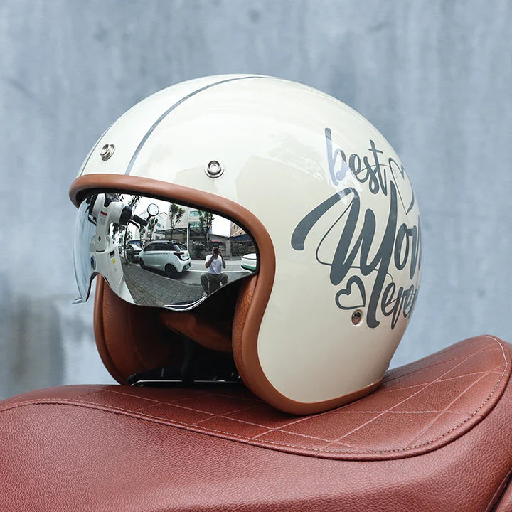 Lisslune | Retro Motorcycle Helmet 3/4 Open Face – Valor
