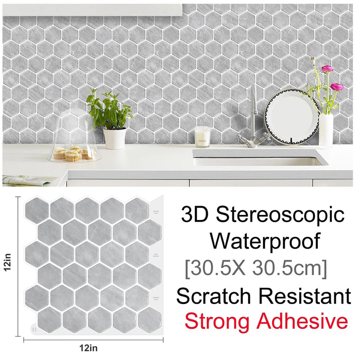 Lisslune | 3D Self-Adhesive Hexagonal Wall Stickers