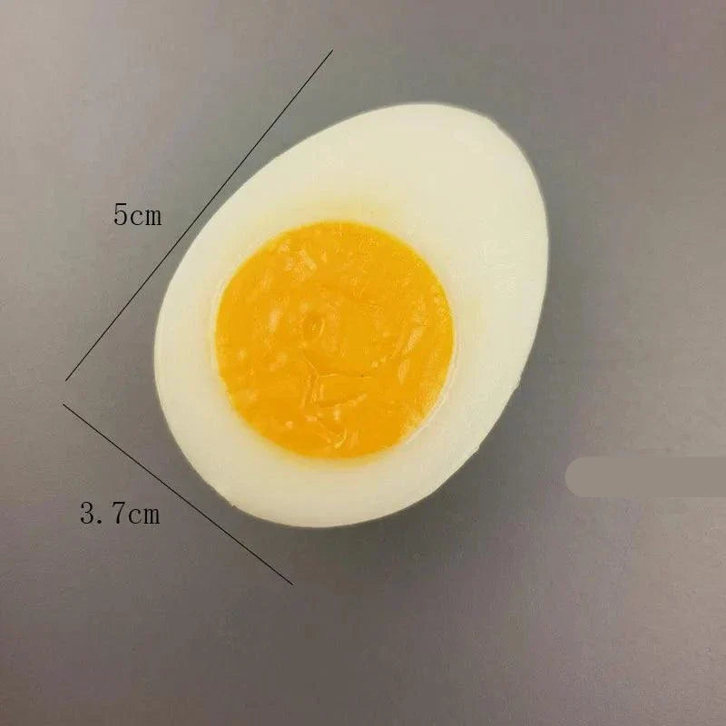 Lisslune | Set of 4 realistic PVC fried egg figures - Charming artificial omelet decorations for home and education