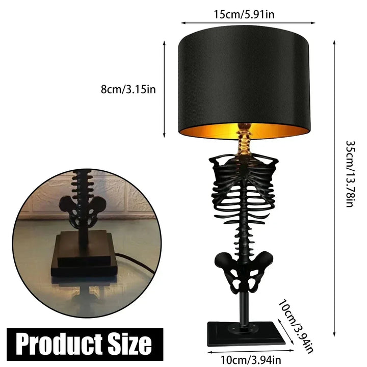 Lisslune | Skull Table Lamp Skeleton Horror 3D Statue Creative Party Ornament Prop Halloween Decoration Atmosphere Lamp Night Light