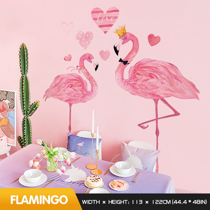 Lisslune | Flamingo Wall Stickers for Kids Room Home