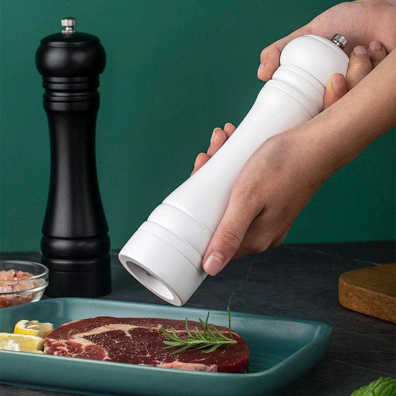 Lisslune | Sustainable 8-inch wooden salt and pepper mill with adjustable ceramic grinder