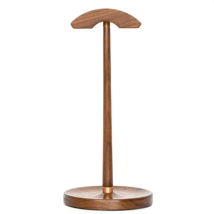 Lisslune | Elegant Walnut and Copper Earphone Holder - Stylish Organizer for a Refined Workspace