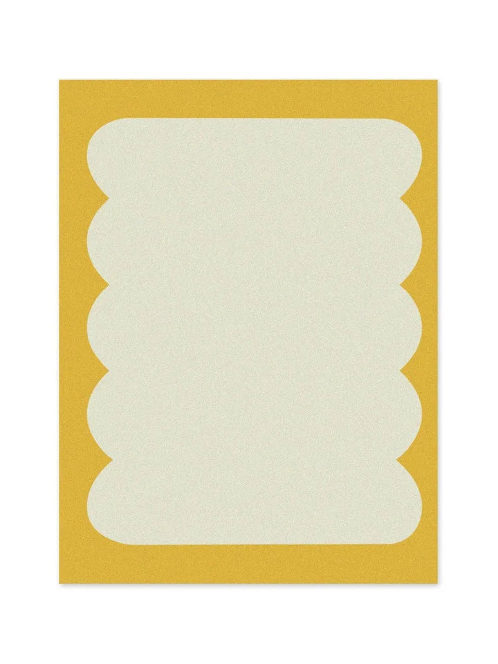 Rynx | Minimalist Living Room Large Rug Yellow White Bedroom Nightstand Rug Comfortable Plush Girls Room Rug Soft Balcony Runner