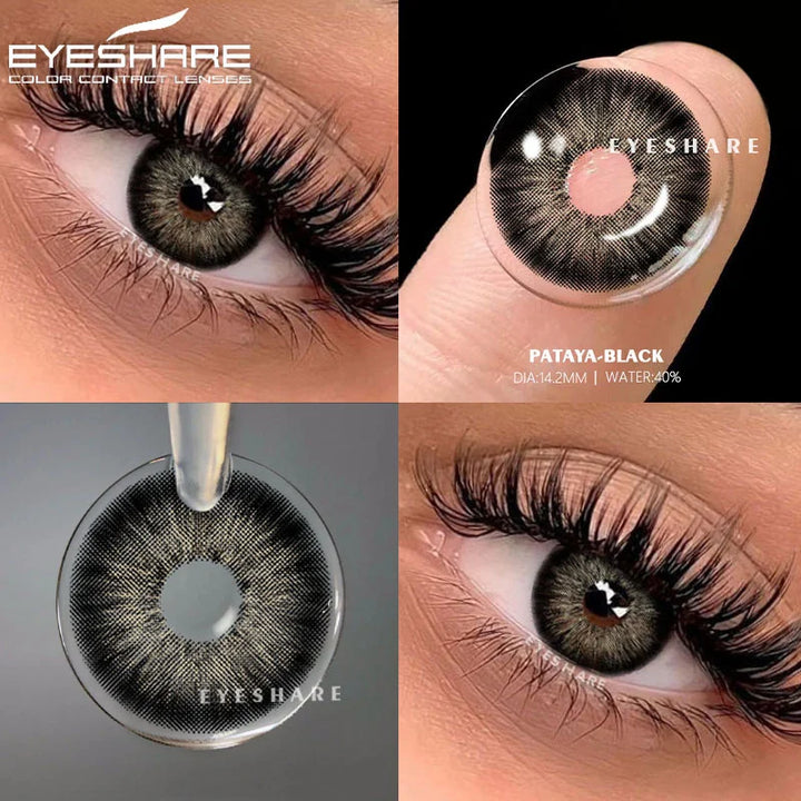 Rynx | Colored contact lenses for eyes 1 pair Black lenses Blue eye contacts Gray pupil lens Annual cosmetic contact lenses
