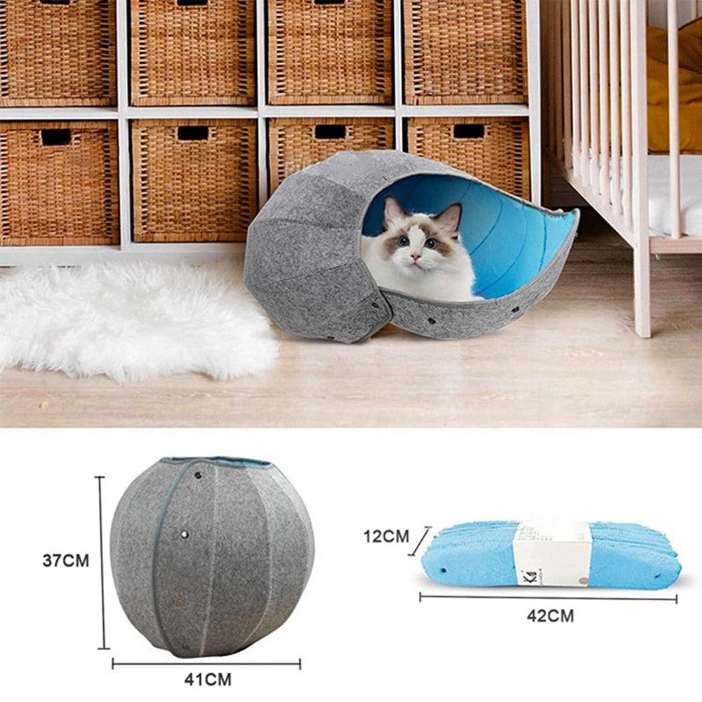 Lisslune | Cozy Conch Cat Shelter & Multifunctional Play Tunnel: The Perfect Escape for Your Friendly Cat