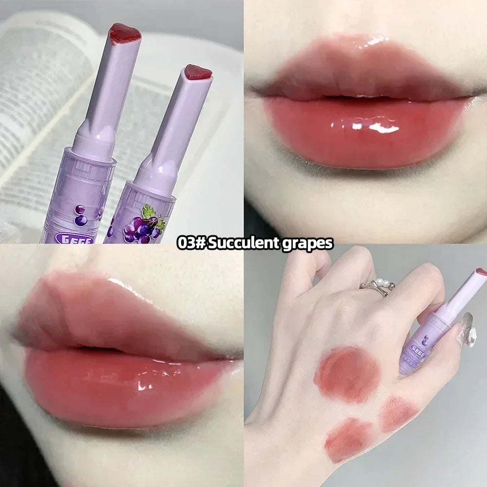 Rynx | 3PCS Heart-shaped Jelly Lipstick Pen Mirror Water Glitter Lip Lacquer Waterproof Moisturizing Lipstick Transparent Korean Makeup