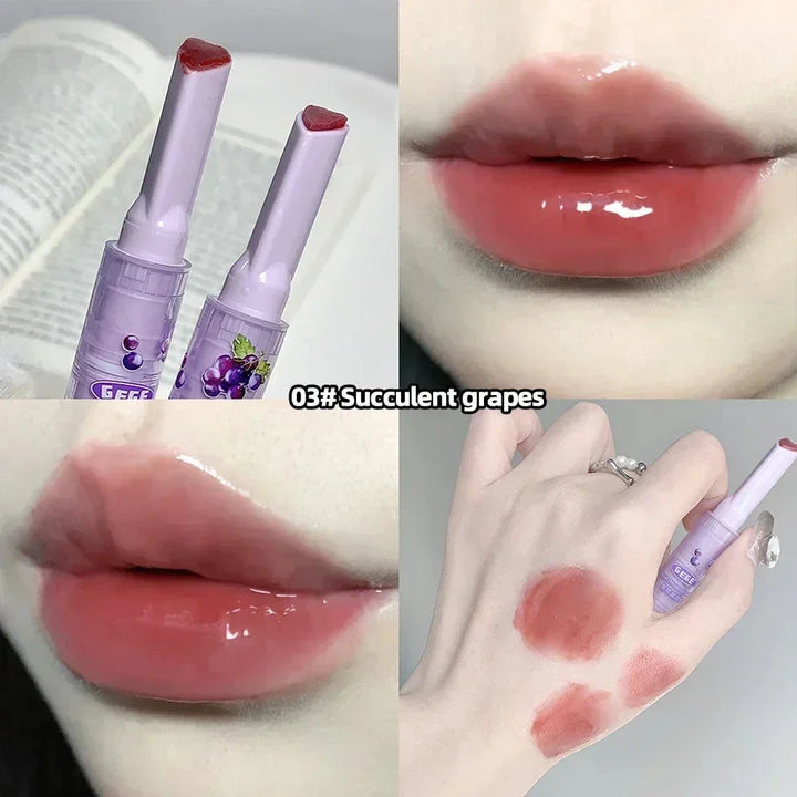 Rynx | 3PCS Heart-shaped Jelly Lipstick Pen Mirror Water Glitter Lip Lacquer Waterproof Moisturizing Lipstick Transparent Korean Makeup