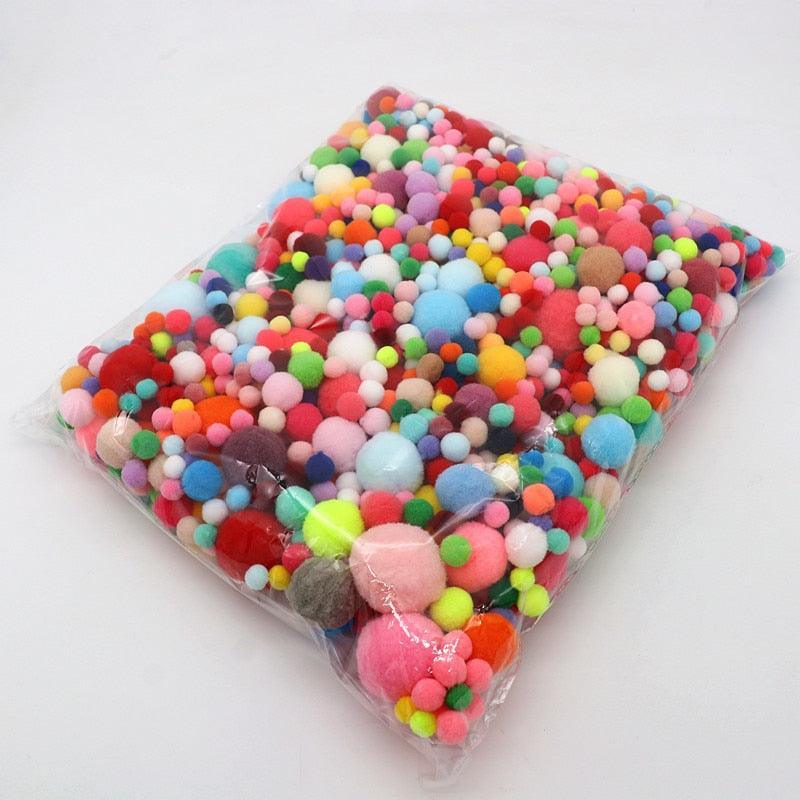 Lisslune | Colorful Spandex Pompom Craft Kit for Creative Projects