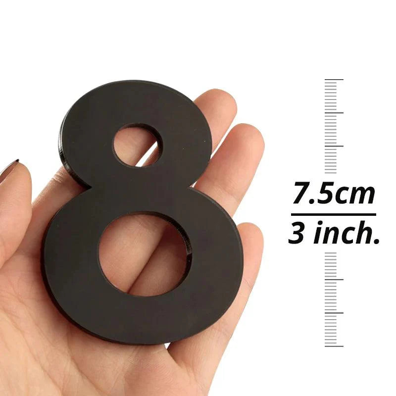 Lisslune | Stylish 3-inch self-adhesive acrylic house numbers – Choose from timeless black, elegant silver or opulent gold
