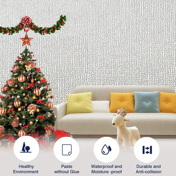 Lisslune | 3D Linen Self-Adhesive Waterproof Wall Sticker