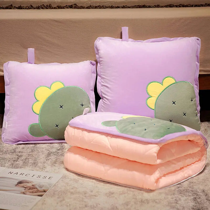 Lisslune | Playful Cartoon Toast Foldable Travel Pillow Blanket