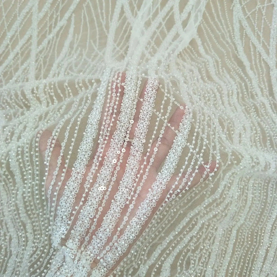 Lisslune | Advanced Bridal Lace Fabric for Wedding Dresses - 130cm Wide, Sold by the Meter