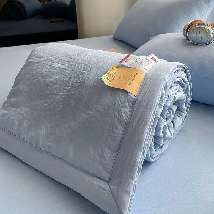 Rynx Korean Ins Bedding Set, Luxury Duvet Cover, Pillowcase Flat Sheet, Simple Girl Princess Ruffle Home Textiles