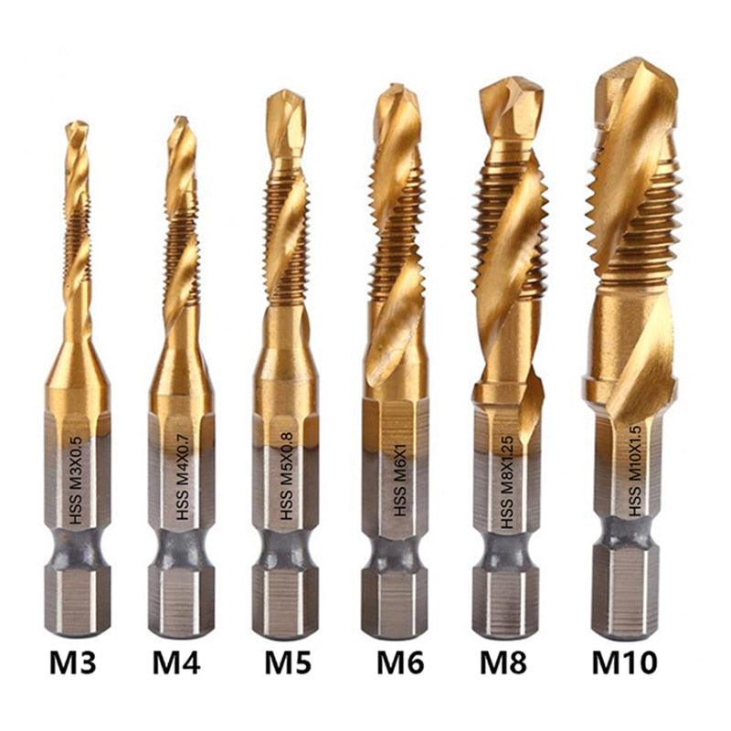 Lisslune | Precision Taps Set with Titanium Coating and Spiral Flute Design for Efficient Tapping and Chamfering