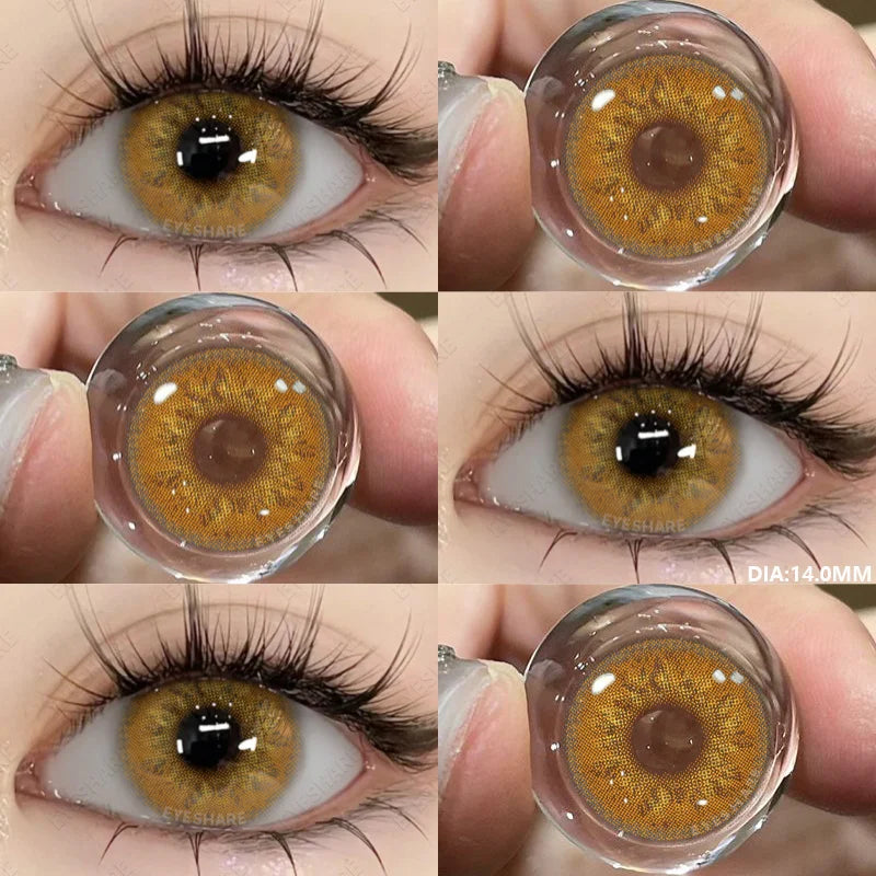 Rynx | 1 Pair Colored Contact Lenses for Eyes Natural Brown Eye Lenses Gray Pupils Blue Eyes Soft Lenses Annual Green Contact Lenses