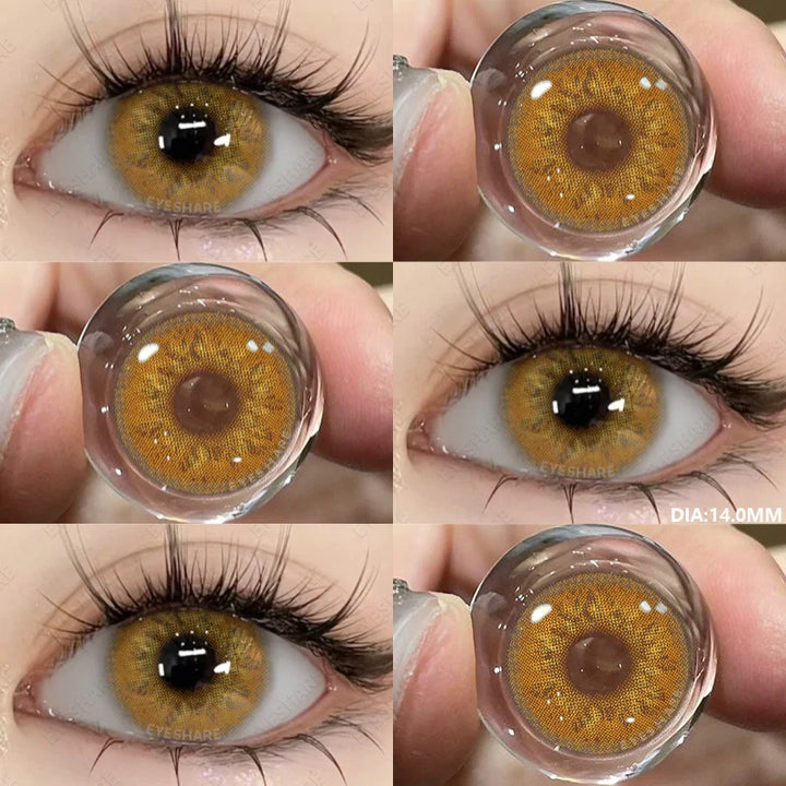 Rynx | 1 Pair Colored Contact Lenses for Eyes Natural Brown Eye Lenses Gray Pupils Blue Eyes Soft Lenses Annual Green Contact Lenses