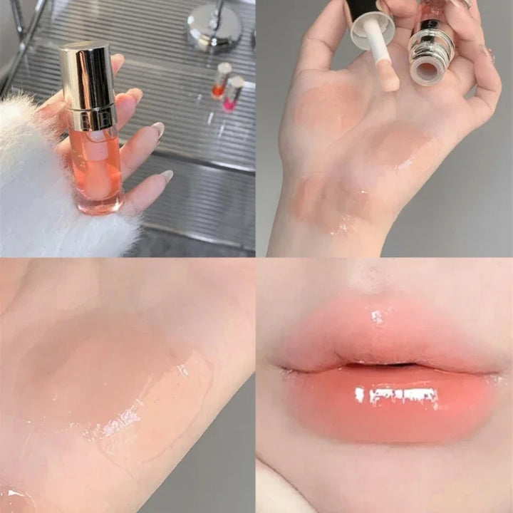 Rynx | Liquid Lipstick Mirror Jelly Tint Long-lasting Cherry Red Pink Lip Gloss 6 Colors Sexy Non-sticky Cup Lip Lacquer Korean Lip Oil Makeup