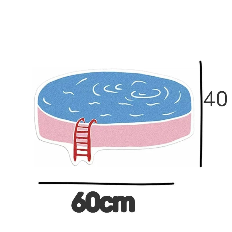 Rynx | Cute Carpet Summer Pool Party Trend Elements Home Decor Living Room Bedroom Carpet Soft Comfortable Fluffy Mats