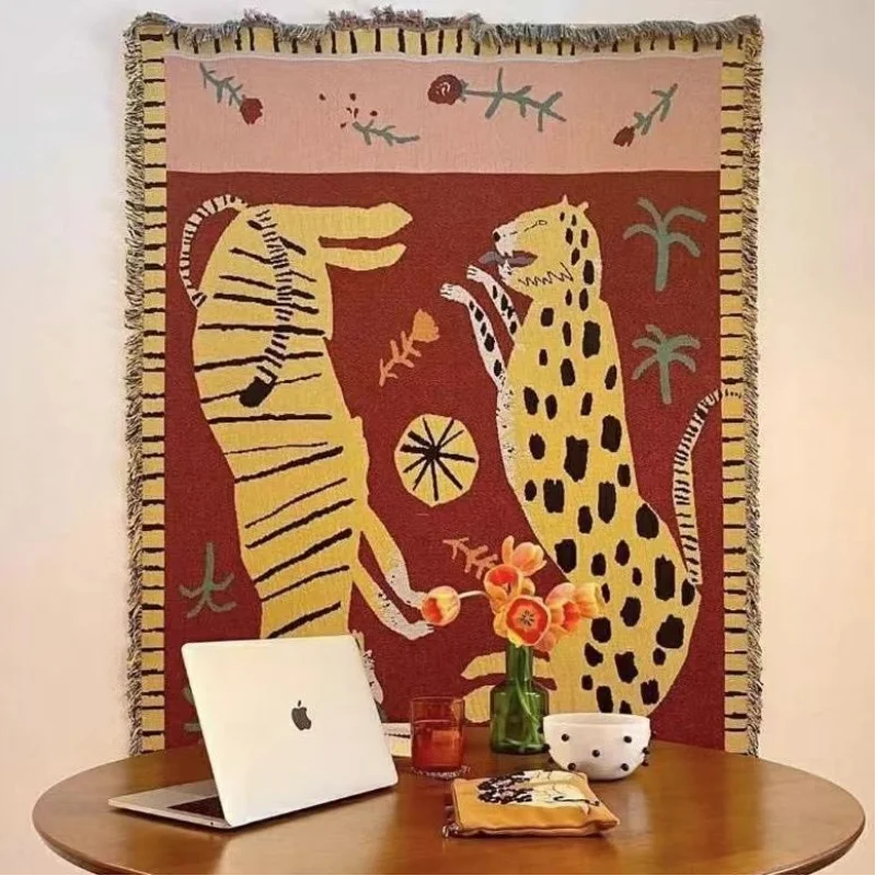 Lisslune | Jungle Cat Wall Tapestry Blanket