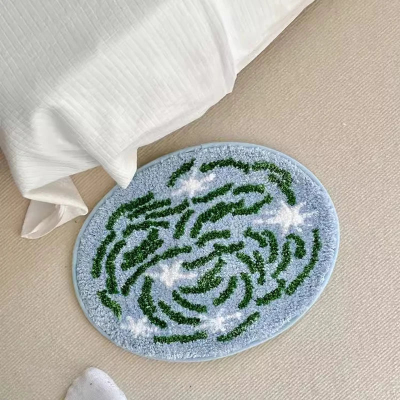 Rynx | Scenic Tufting Glossy Lake Bathroom Mat Soft Cushion Underpad Bedroom Rug Floor Mat Aesthetic Home Decor