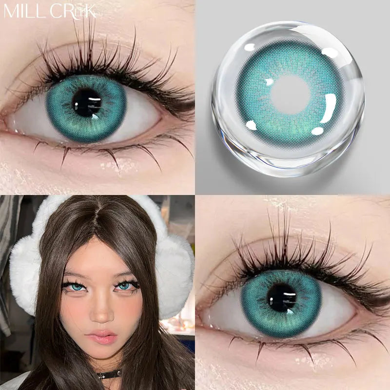 Rynx | 1 Pair Colored Contact Lenses for the Eyes Cosmetic High-Quality Blue Lenses Green Contact Style Cosmetic Eye Lenses