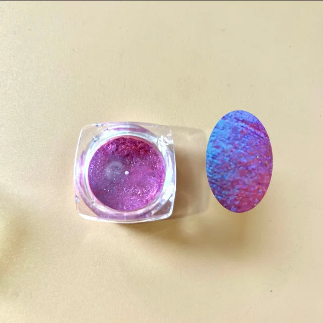 Rynx | 1Jar Chameleon Neon Nail Art Glitter Powder 6-Colors Polarized Pearl Mica Powder Eyeshadow/Face/Body/Nails Makeup Pigment Dust #