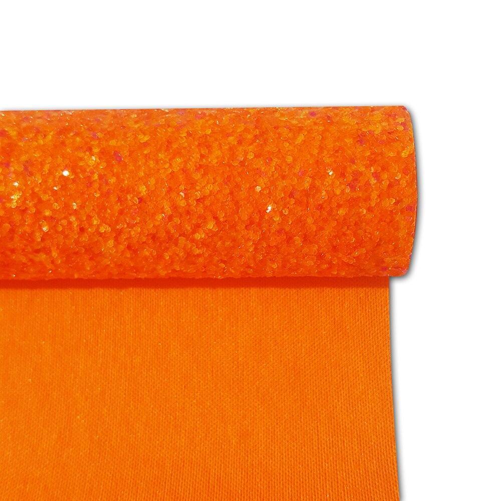 Lisslune | Lively Orange Glitter Faux Leather Craft Roll for Creative Projects