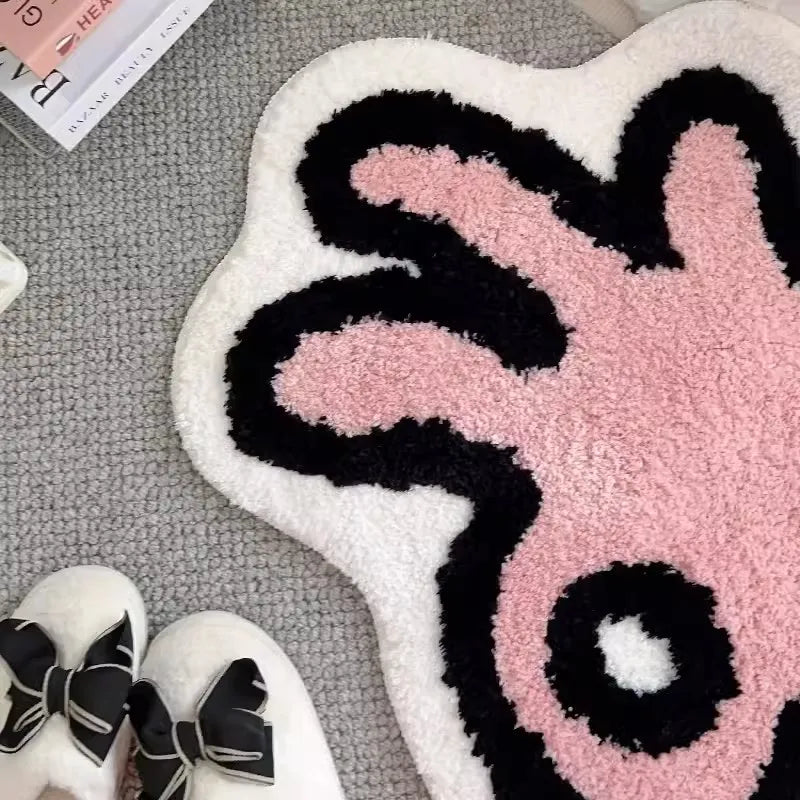 Rynx | Tufting OK Bedroom Mat Kawaii Hand Living Room Rug Bath Mat Non-Slip Rug Floor Mat Doormat Aesthetic Home Decor 65x80cm