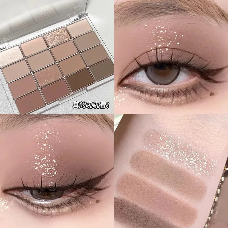 Rynx | 20 Colors Matte Glitter Eyeshadow Palette Korean Makeup Pearlescent Eyeshadow Waterproof Acrylic Shadow Palettes Women's Cosmetics