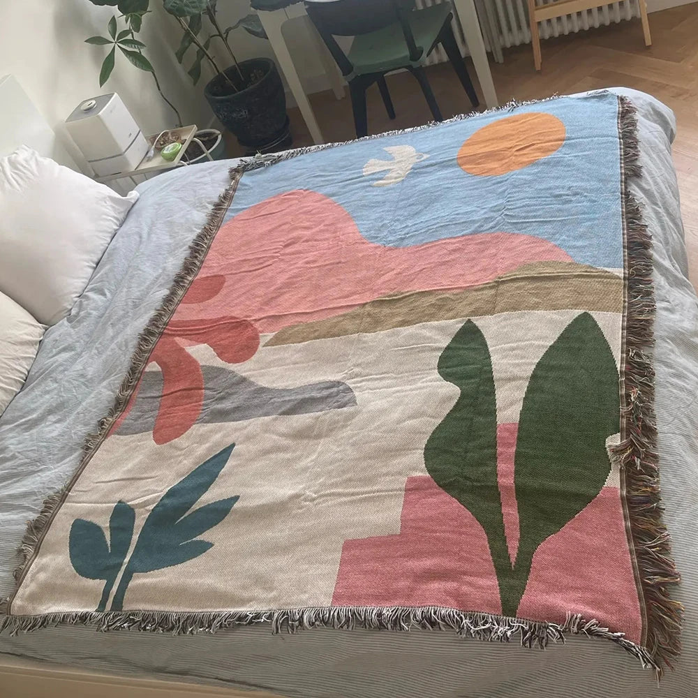 Lisslune | Jungle Cats Woven Throw Blanket