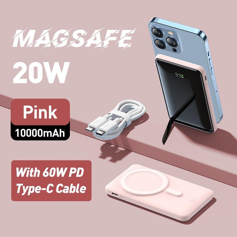 Lisslune | Mag-Safe 20W Magnetic Power Bank with 10000mAh Capacity and Adjustable Stand for Fast Charging