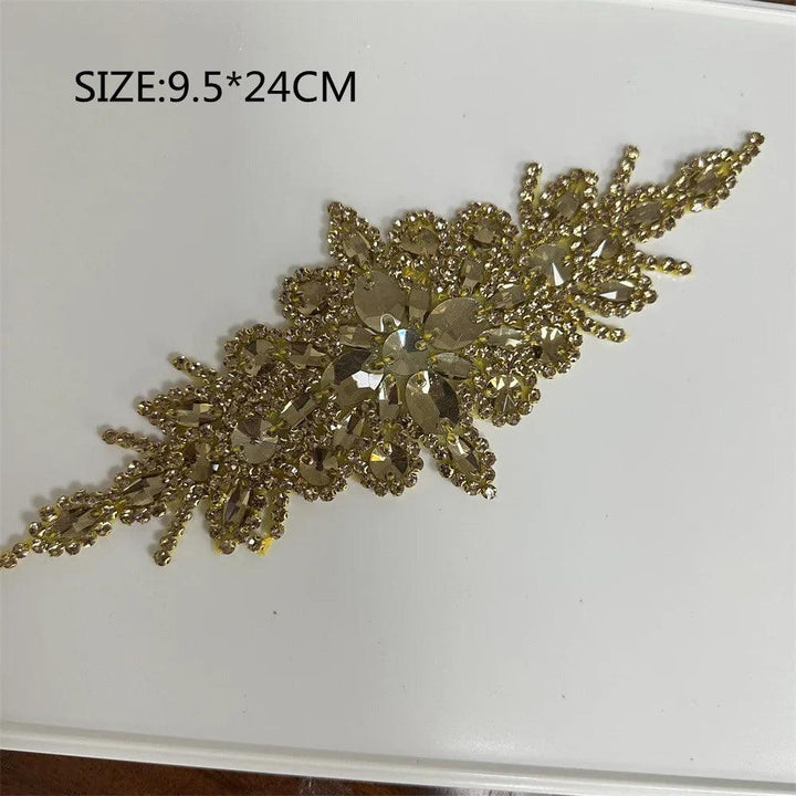 Lisslune | Shining Silver Rhinestone Flower Appliqué: Elegant Fashion Upgrade Accessory