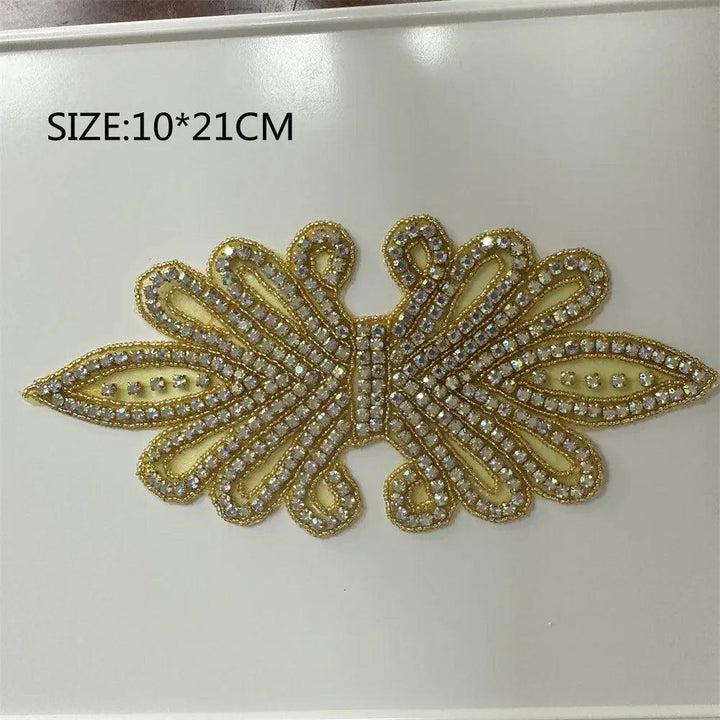 Lisslune | Shining Silver Rhinestone Flower Appliqué: Elegant Fashion Upgrade Accessory