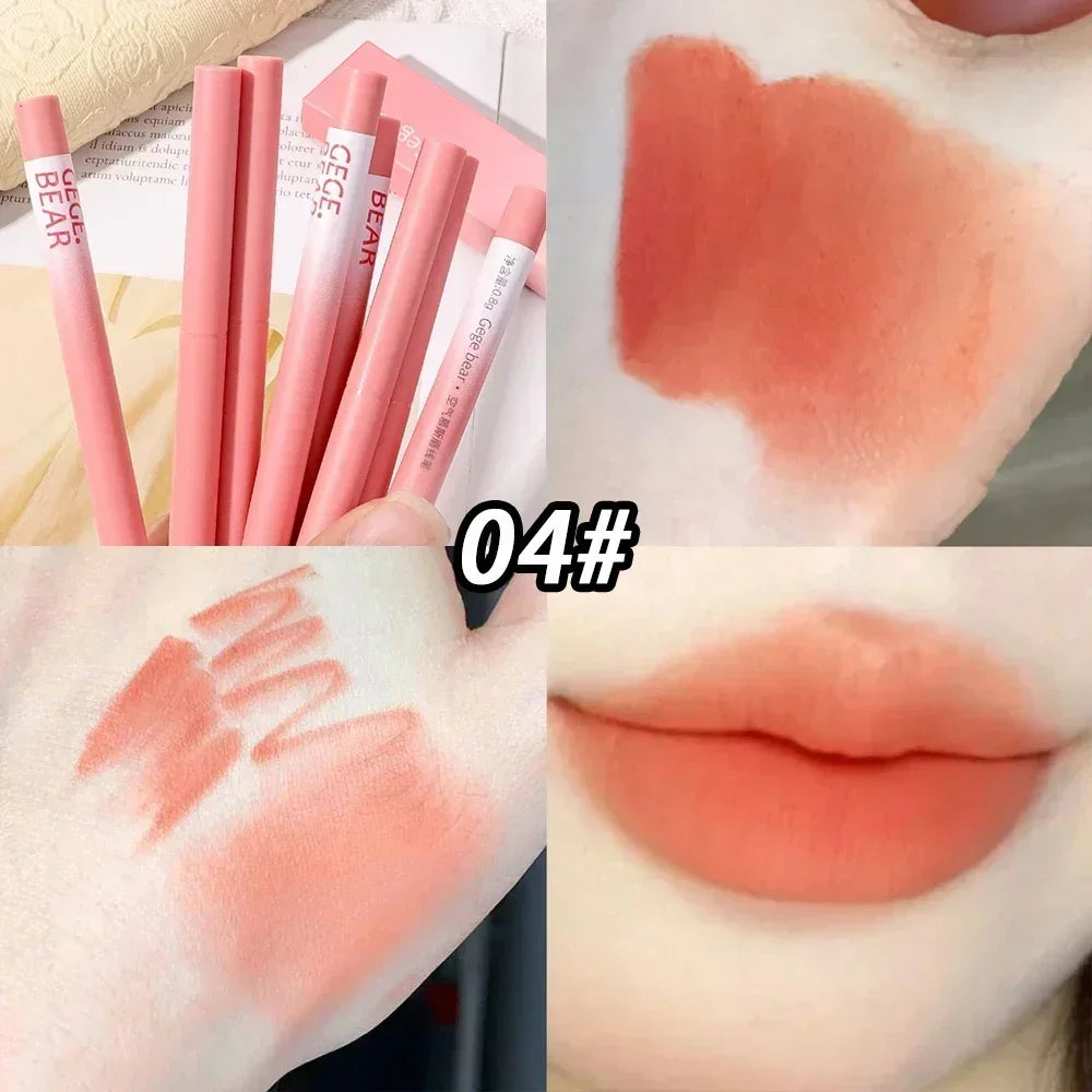 Rynx | Waterproof Lipstick Pencil Matte Nude Soft Solid Lipstick Pencil Long-lasting Professional Women's Lip Contour Korean Makeup