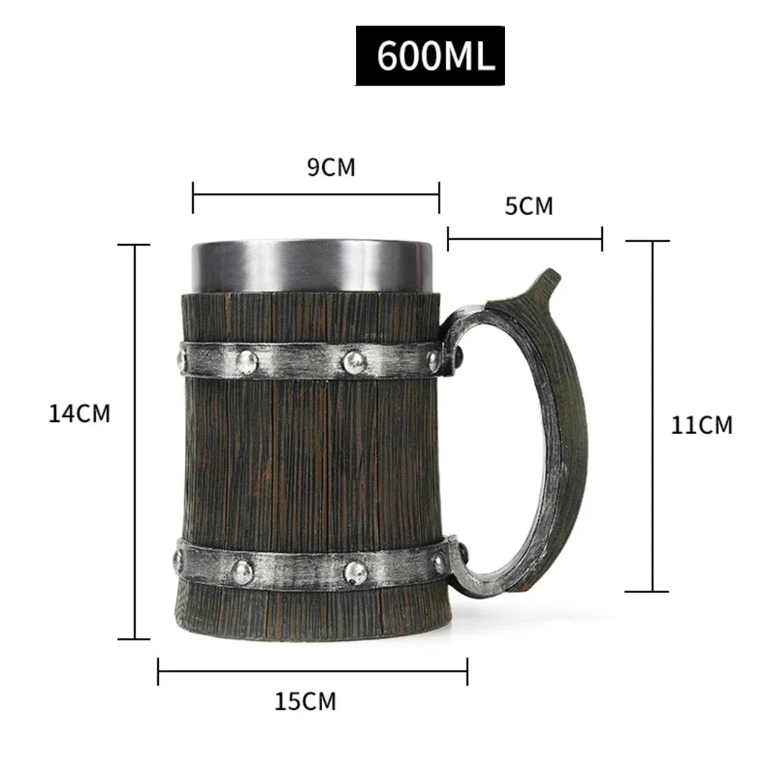 Lisslune | 3D Viking-Style Wooden Mug