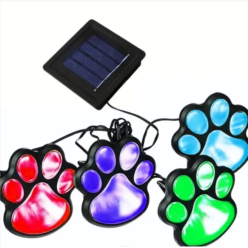 Lisslune | Solar lamp in paw print design – LED garden lighting in multicolor for outdoor use