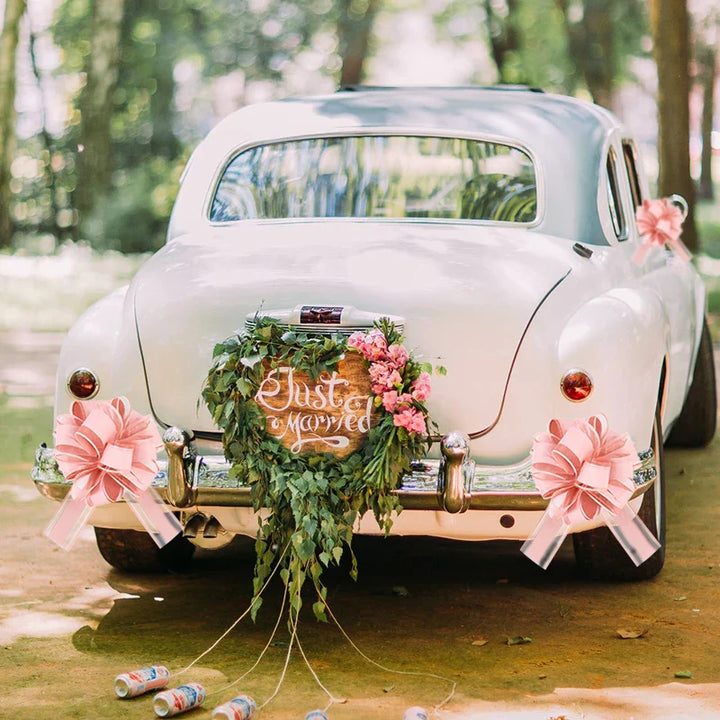 Rynx 2/4/10pcs Wedding Car Ribbons Bands Christmas Gift Wrapping Decoration DIY Craft Flowers Birthday Party Accessories Valentine's Day