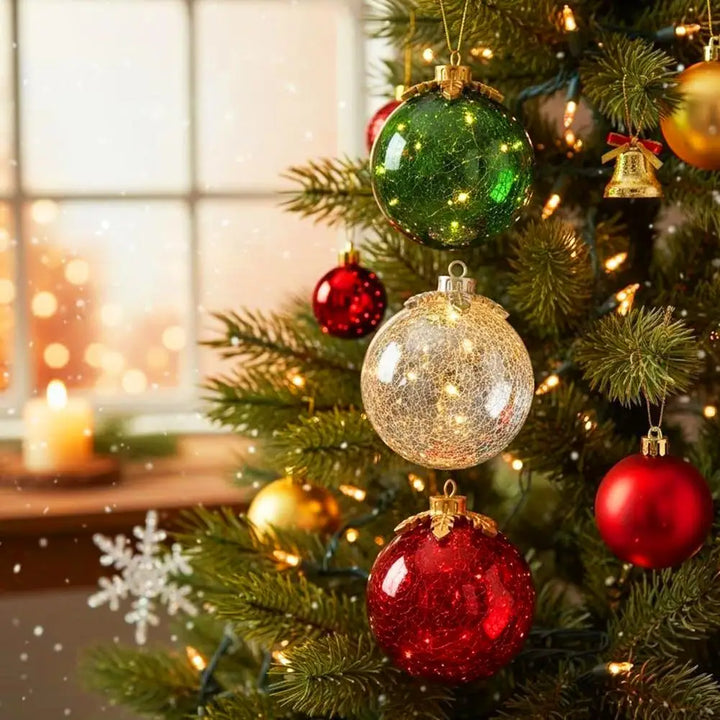 Lisslune | GlowSphere LED Christmas Ball – Warm Ambient Lighting with Timer Function
