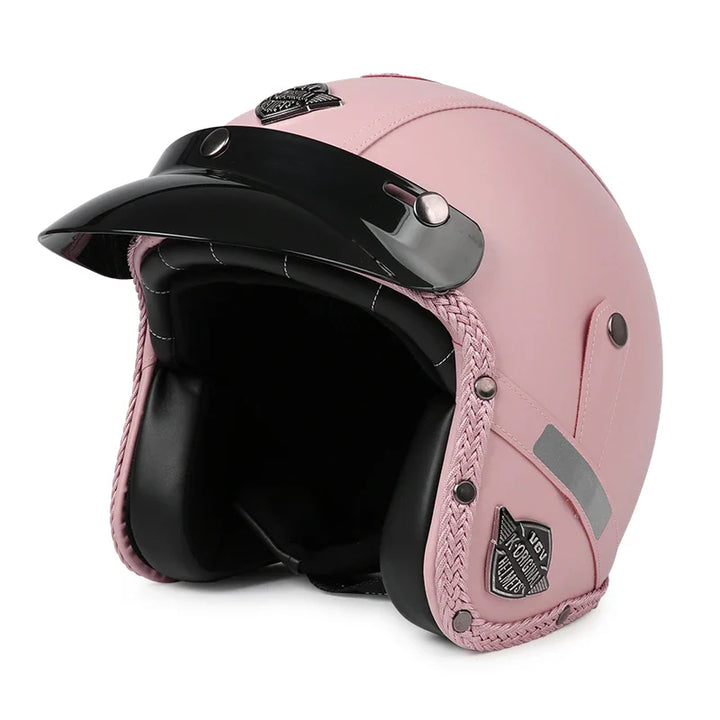 Lisslune | Retro Motorcycle Helmet – Kael – (Open Face 3/4)